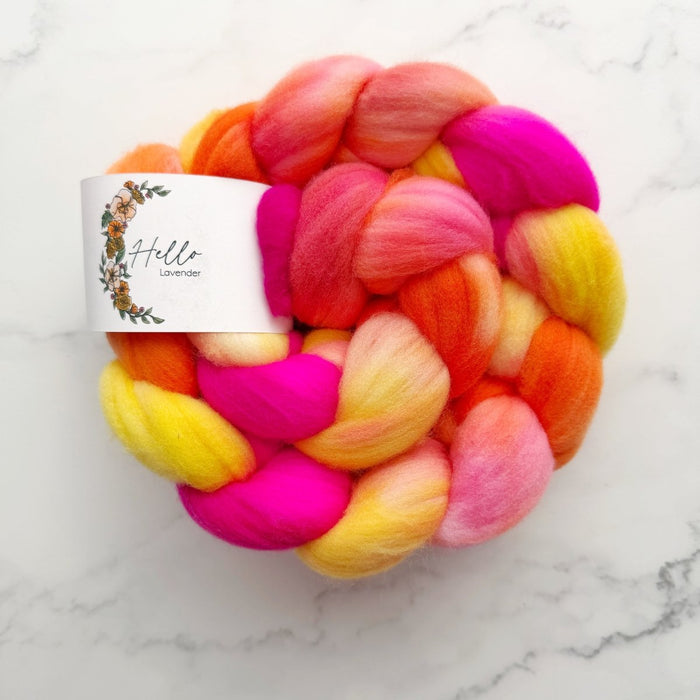 Knotty Lamb - Hello Lavender Rambouillet Roving - Hello Lavender - Spinning Fiber