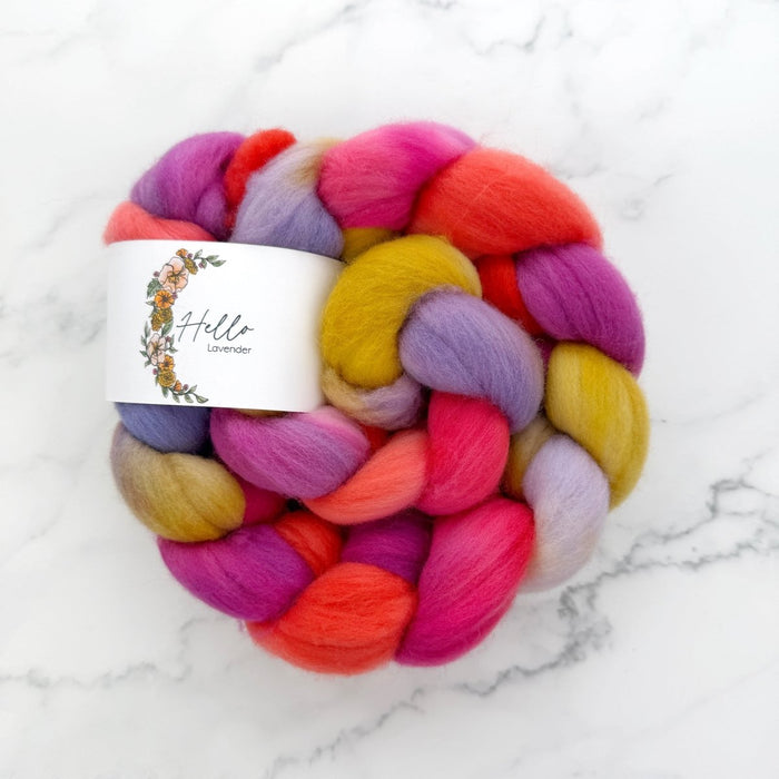 Knotty Lamb - Hello Lavender Rambouillet Roving - Hello Lavender - Spinning Fiber