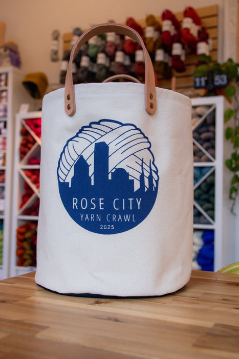 Knotty Lamb - Preorder 2025 Rose City Yarn Crawl Bucket Bag - Rose City Yarn Crawl - Accessory