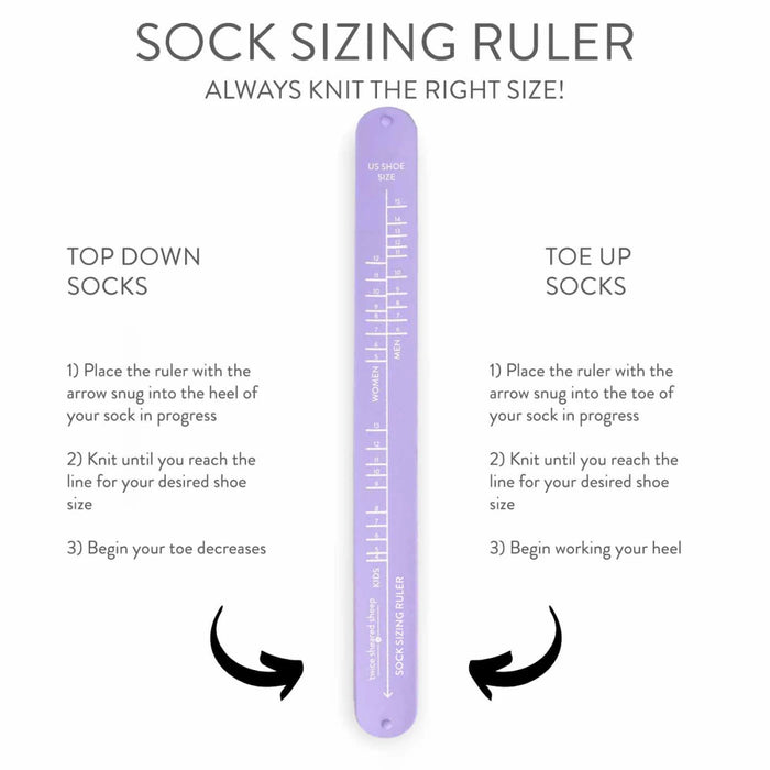 Knotty Lamb - Sock Sizing Ruler - Twice Sheared Sheep - Accessory