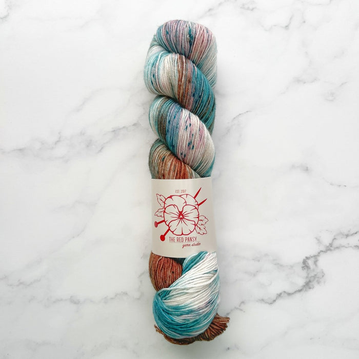 Knotty Lamb - The Red Pansy SW Merino Sock - The Red Pansy - Yarn