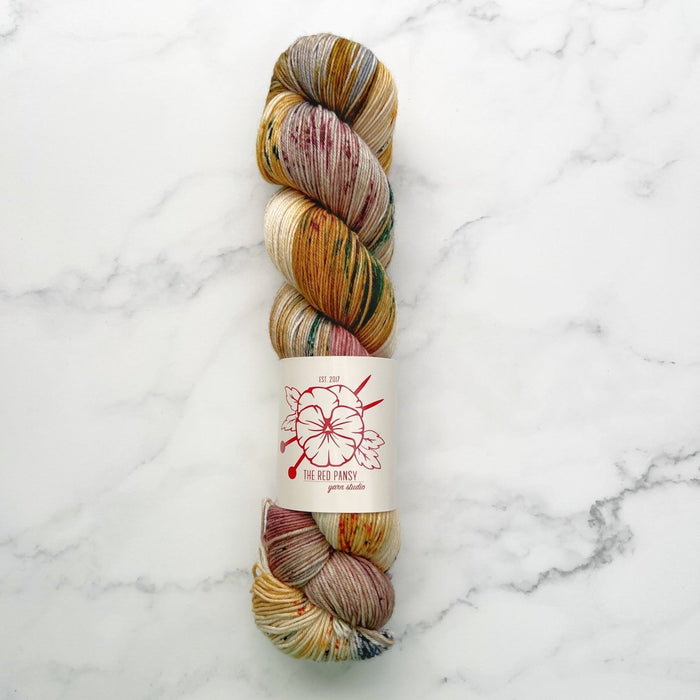 Knotty Lamb - The Red Pansy SW Merino Sock - The Red Pansy - Yarn