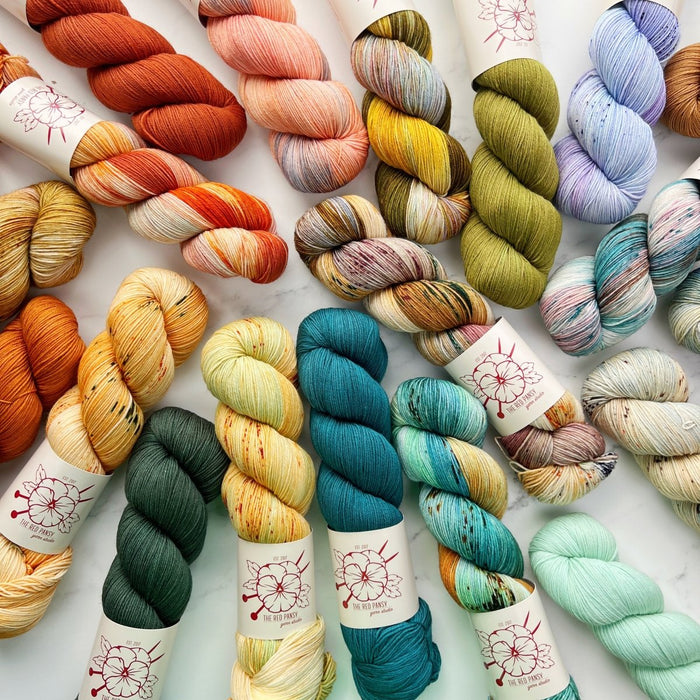 Knotty Lamb - The Red Pansy SW Merino Sock - The Red Pansy - Yarn