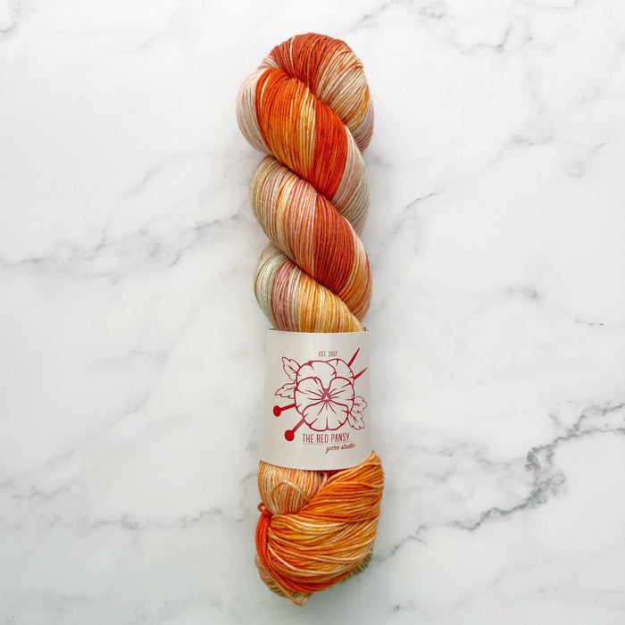 Knotty Lamb - The Red Pansy SW Merino Sock - The Red Pansy - Yarn