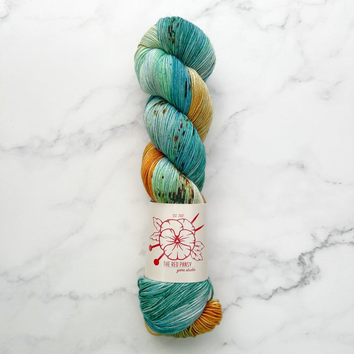 Knotty Lamb - The Red Pansy SW Merino Sock - The Red Pansy - Yarn